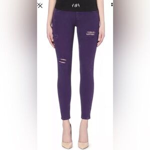 Purple Sandro midrise distressed skinny jeans size EU36, fits like a 25 US